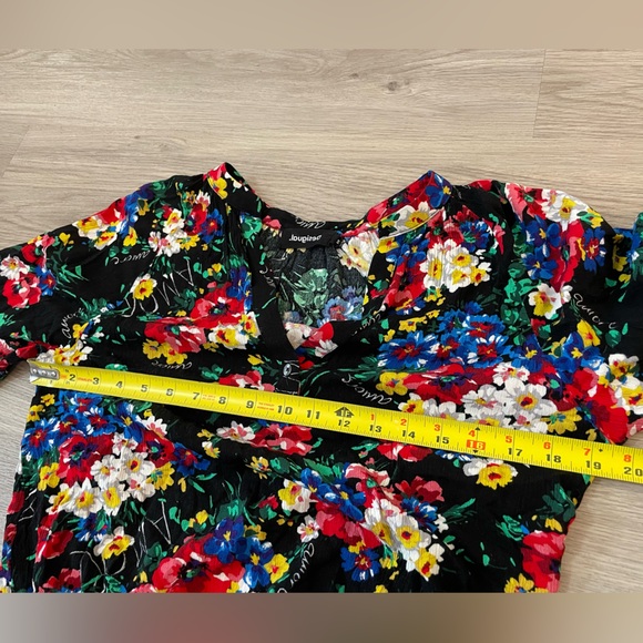 DESIGUAL “Amore” Designer Pretty Black & Colorful Floral Top. Size S - Picture 8 of 10